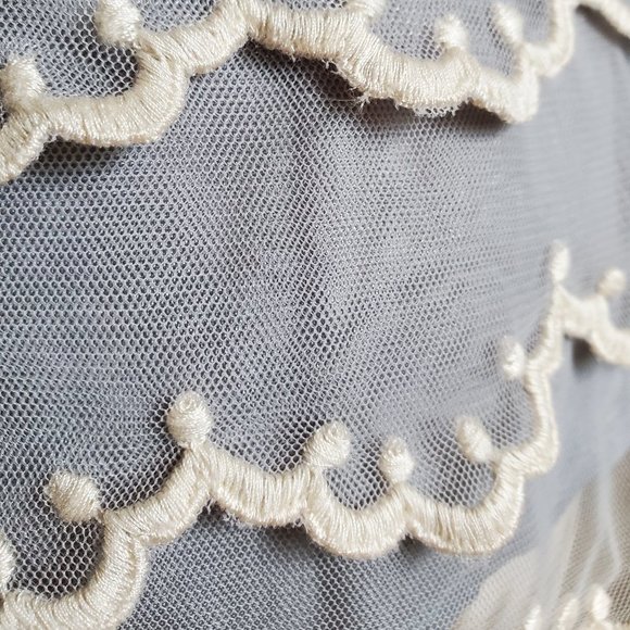 Tiered overlay blouse Floreat size 6 steely blue - Picture 3 of 12